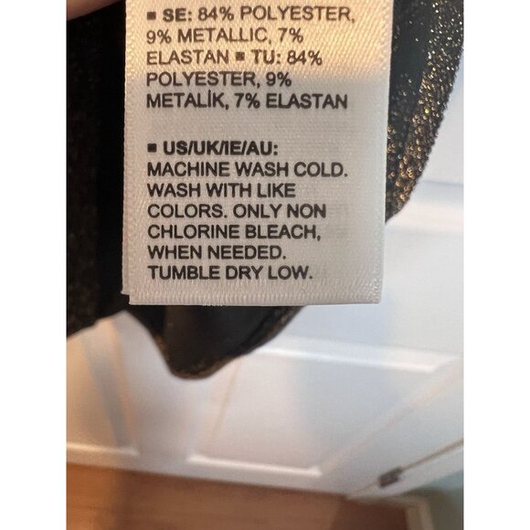 TEREA By Andrea Pitter Emiliana Gold One Shoulder Metallic Ruched Top Large NWT - Picture 12 of 13